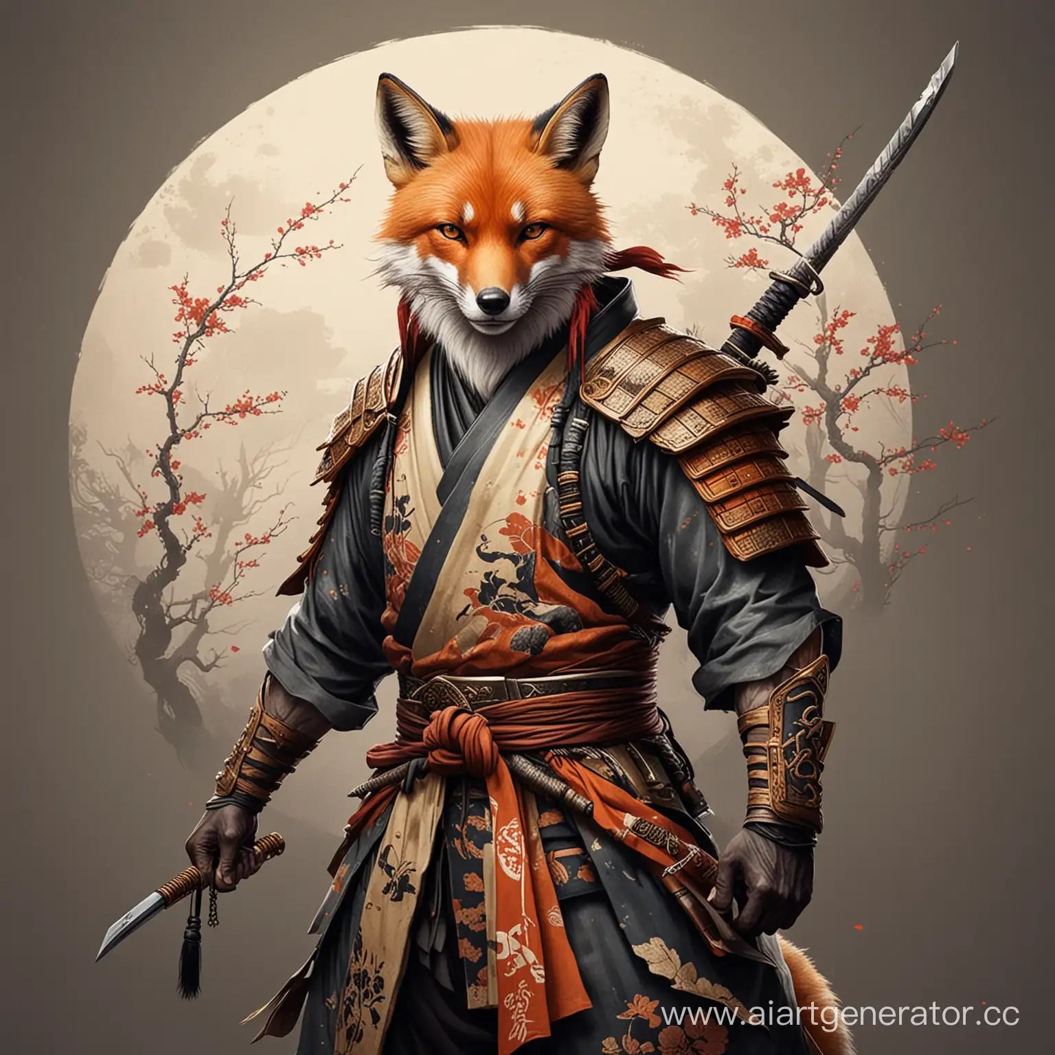 Japanese-Warrior-Outfit-with-Fox-Mask