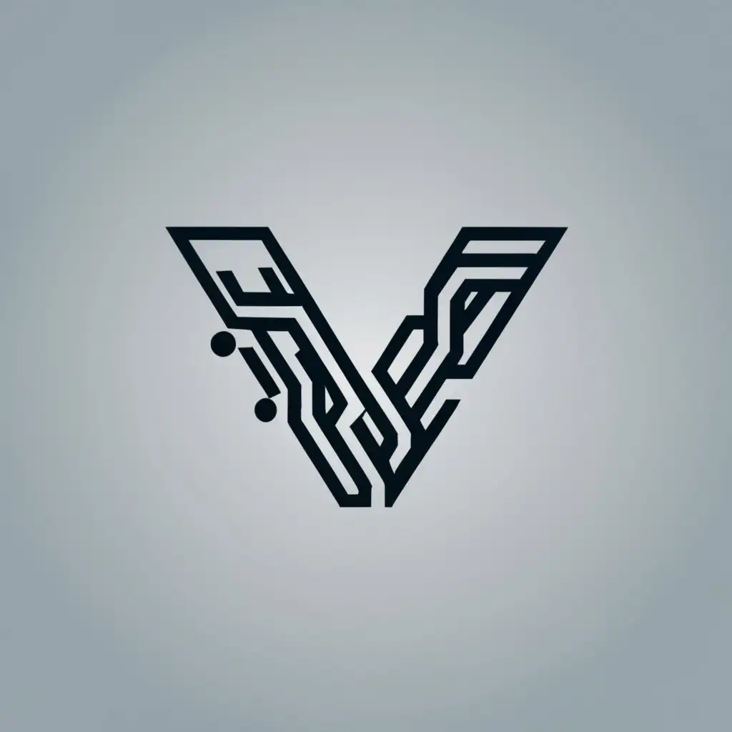 logo, The letter V, electronics, with the text "computer engineer", typography, be used in Technology industry, solid background