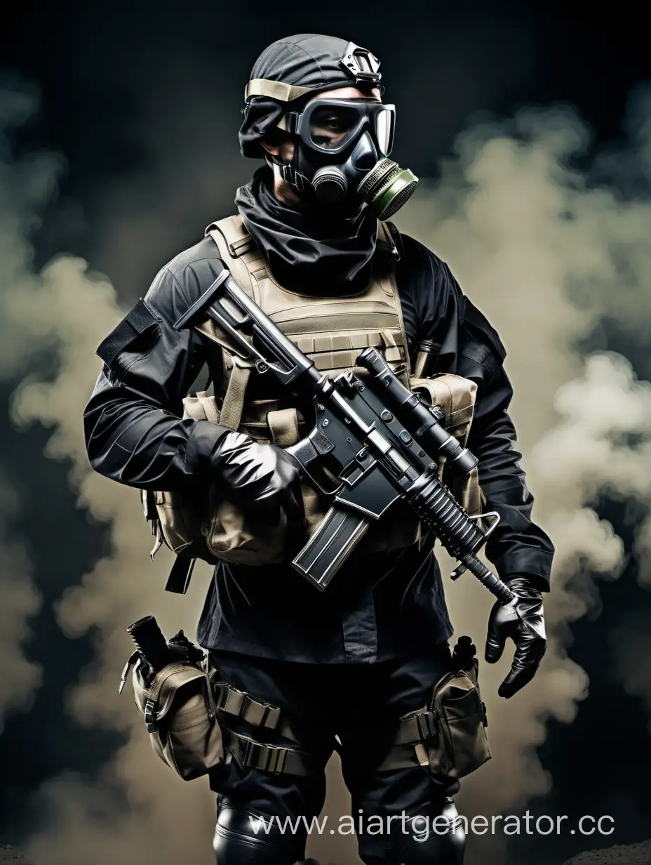 Tall-Military-Man-in-Dark-Gear-with-Gas-Mask-and-Firearms