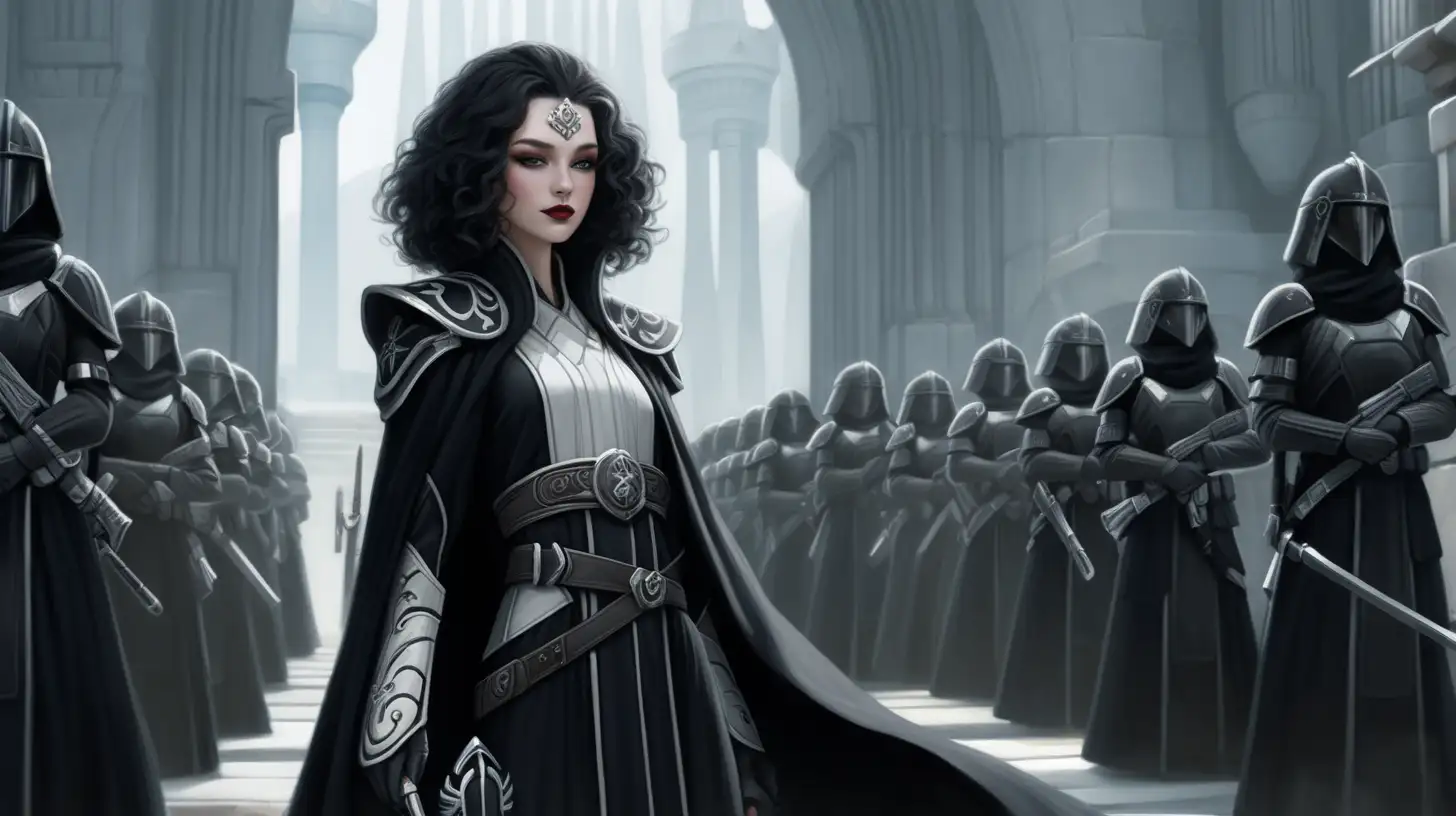 Elegant Jedi Princess Surrounded by Royal Guards in Dreaming City