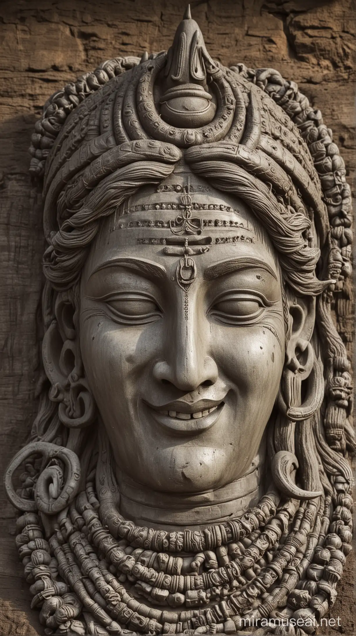 Smiling Lord Shiva Face Divine Serenity and Joyful Presence