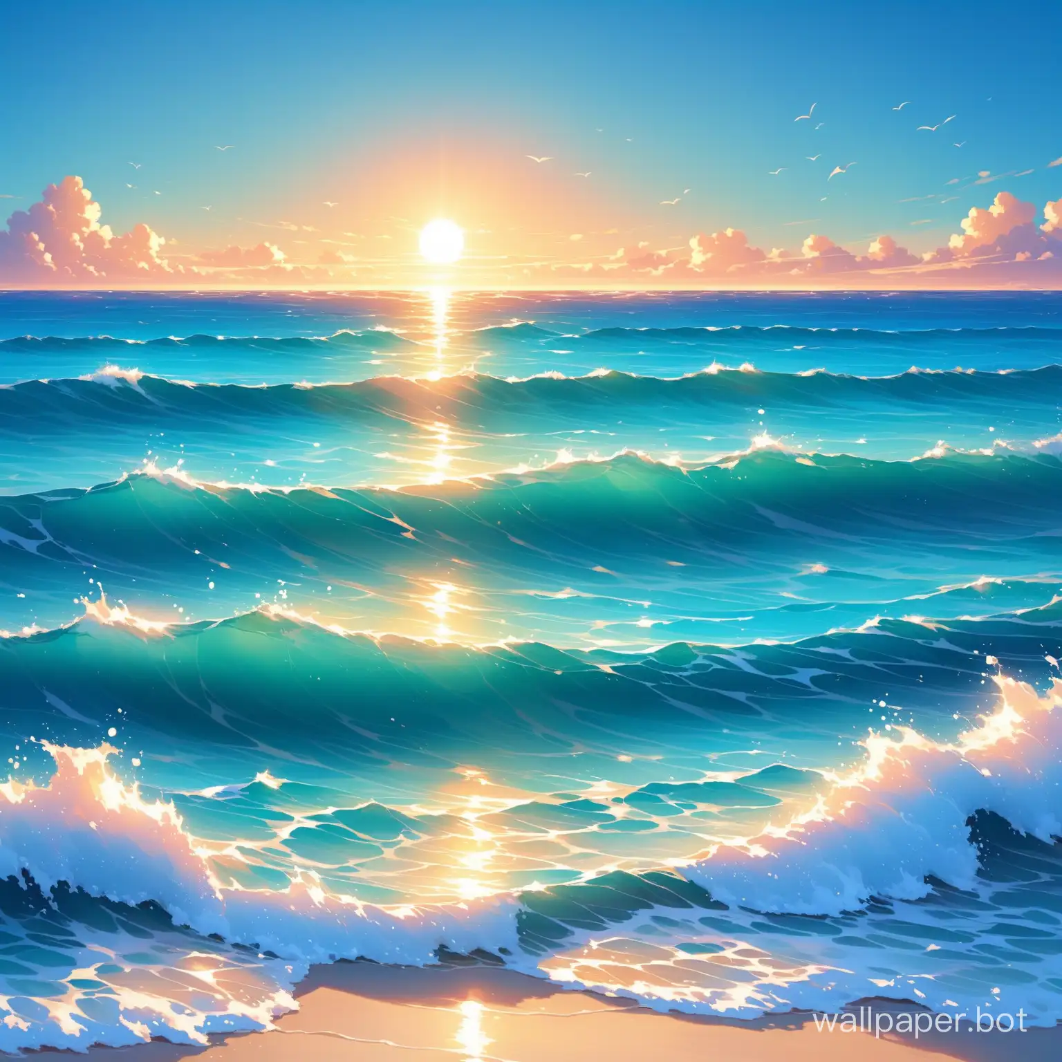 Tranquil-Sunset-Over-the-Vast-Ocean-Horizon