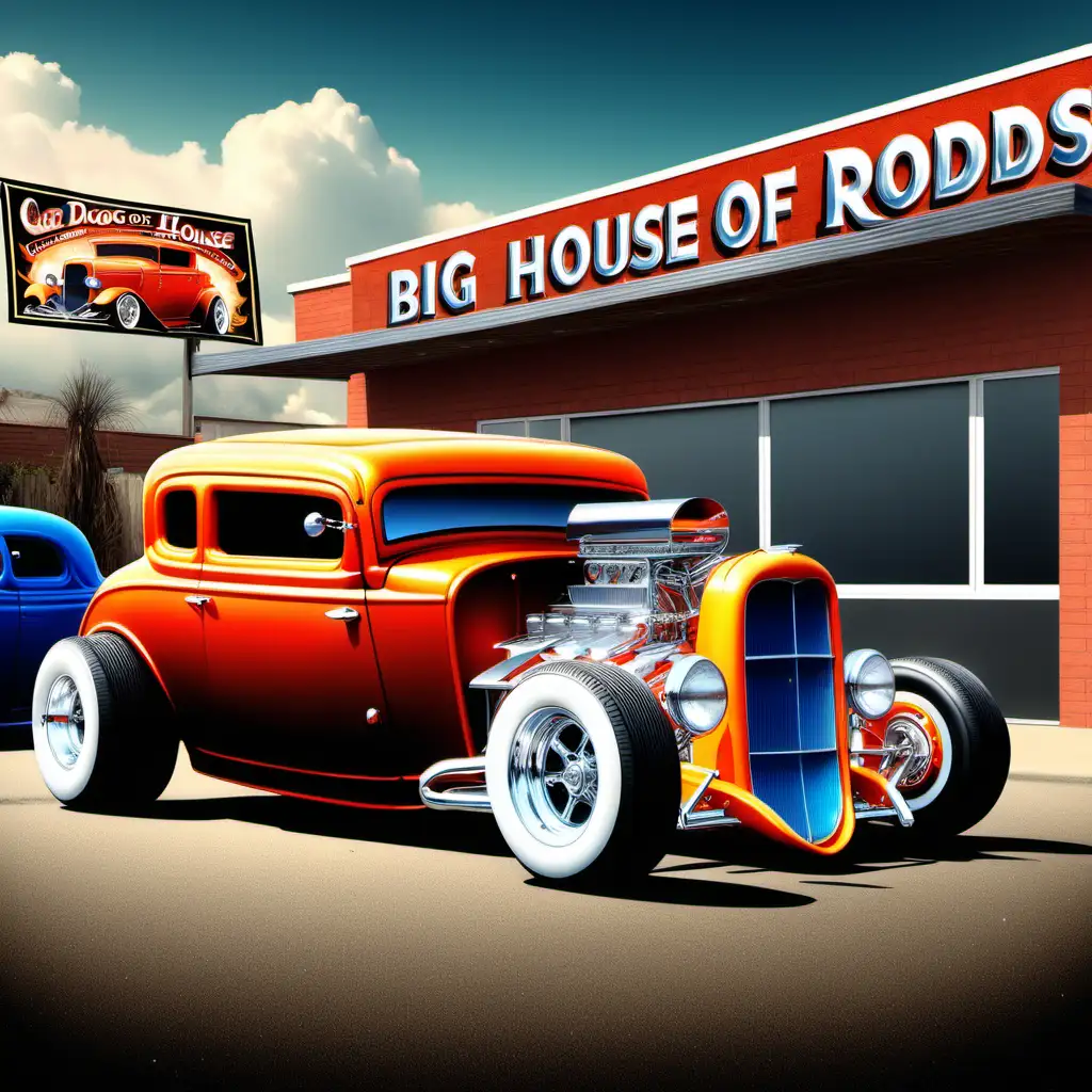 Vibrant Display of Hot Rods at Big Doggs Car Show