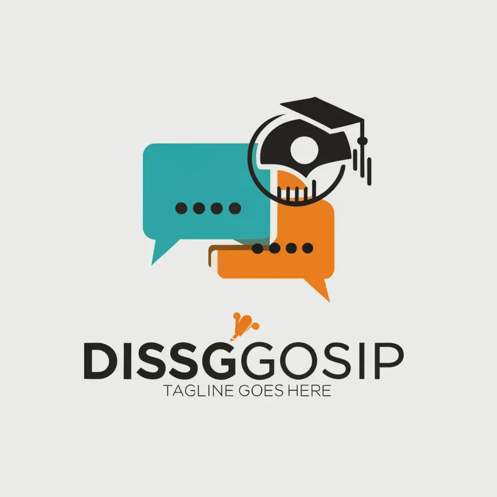 a logo design,with the text "DiscGossip", main symbol:message, sent, notification,complex,be used in Education industry,clear background