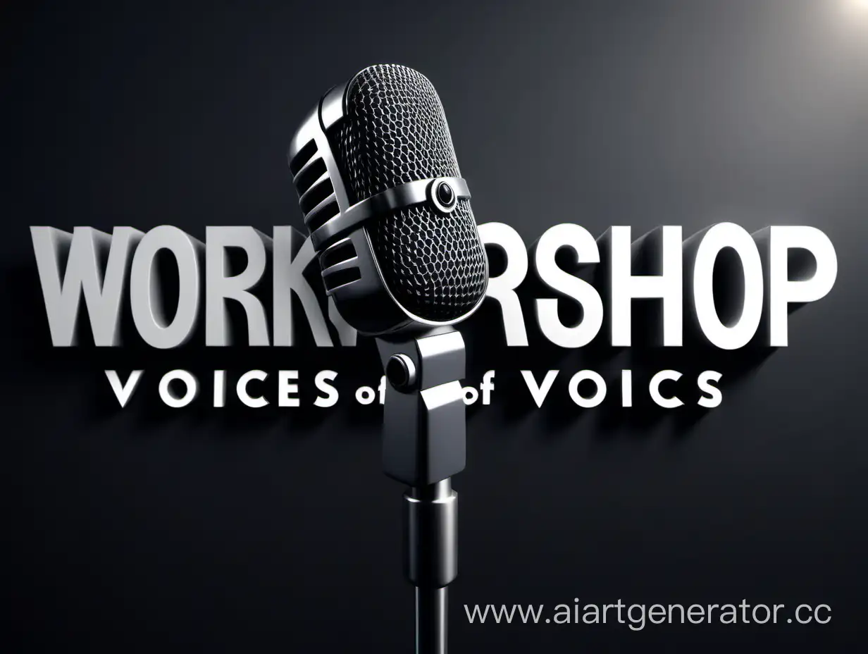 Hyperrealistic-Workshop-Voices-Logo-and-Microphone-Art