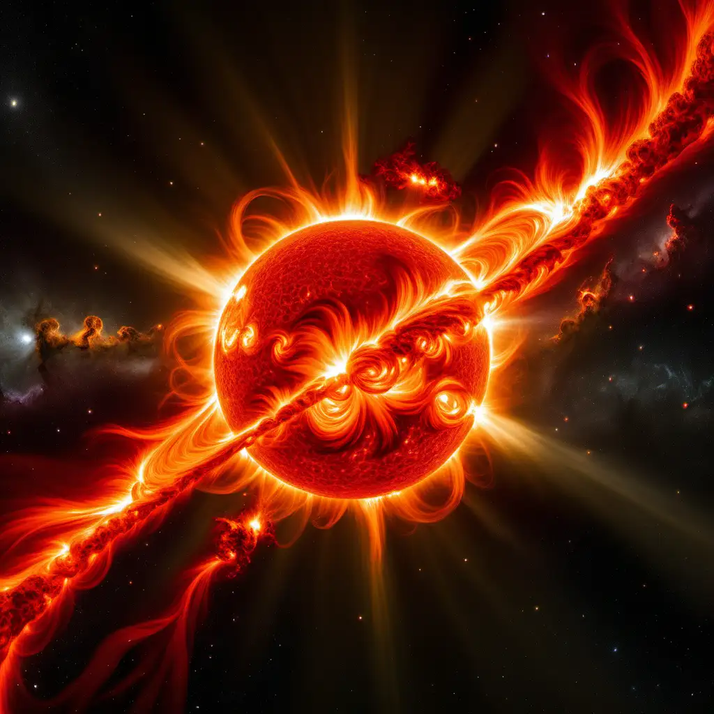 Powerful Solar Flare Erupting from the Suns Fiery Core