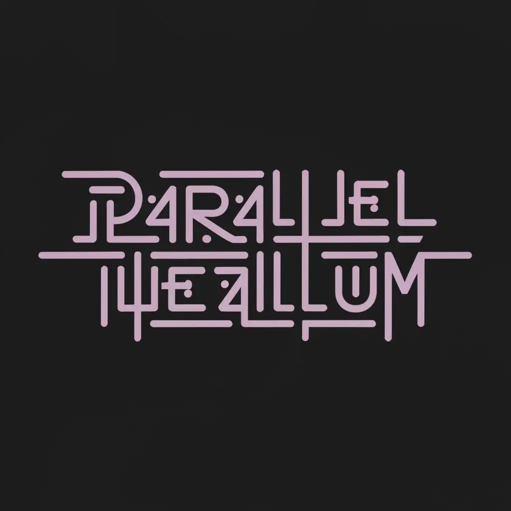 logo, Parallel The Album in lavender and black color. In futuristic font., with the text "Parallel The Album", typography