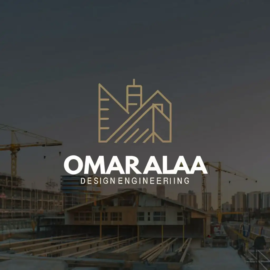 logo, architectural design
engineering 
, with the text "Omar Alaa", typography, be used in Construction industry , name in icon