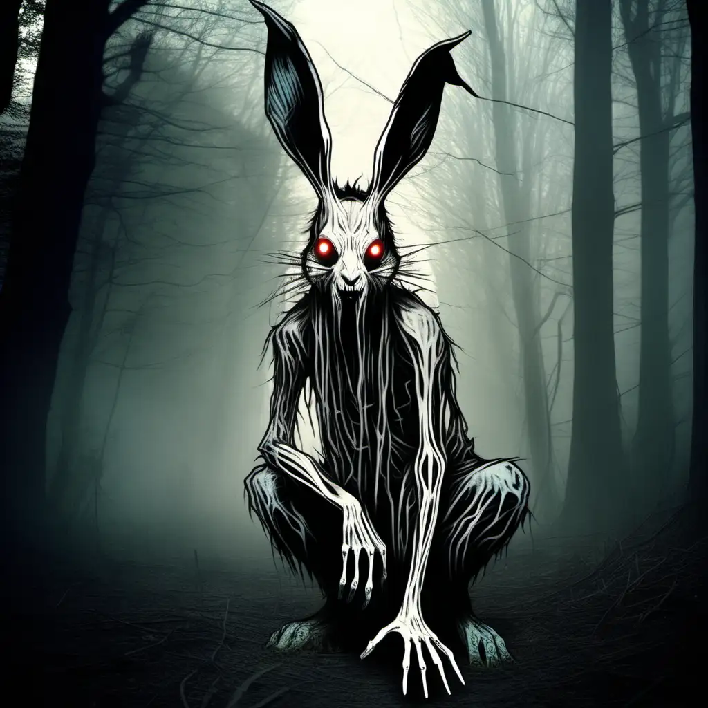 Eerie Encounter Frightening Rabbit Wendigo Spirit