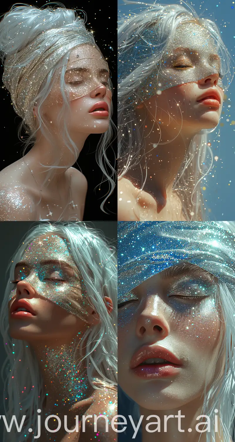 Fantasy-Portrait-Ethereal-Woman-in-Glittery-Blindfold