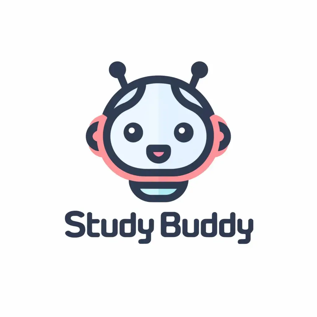 a logo design,with the text "Study Buddy", main symbol:AI Chatbot named "Study Buddy" who help students to study,Minimalistic,be used in Education industry,clear background