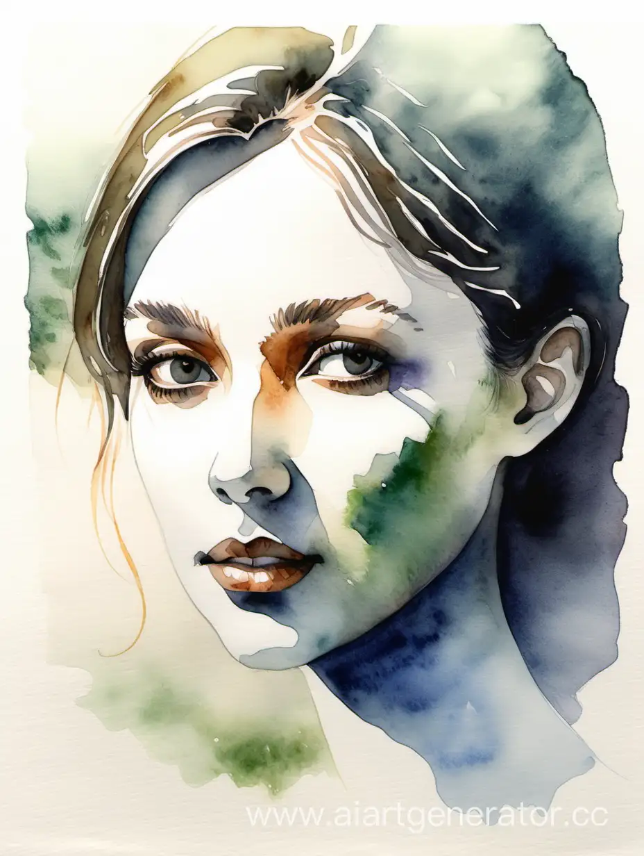 Enchanting-Watercolor-Landscape-Forms-a-Graceful-Female-Face