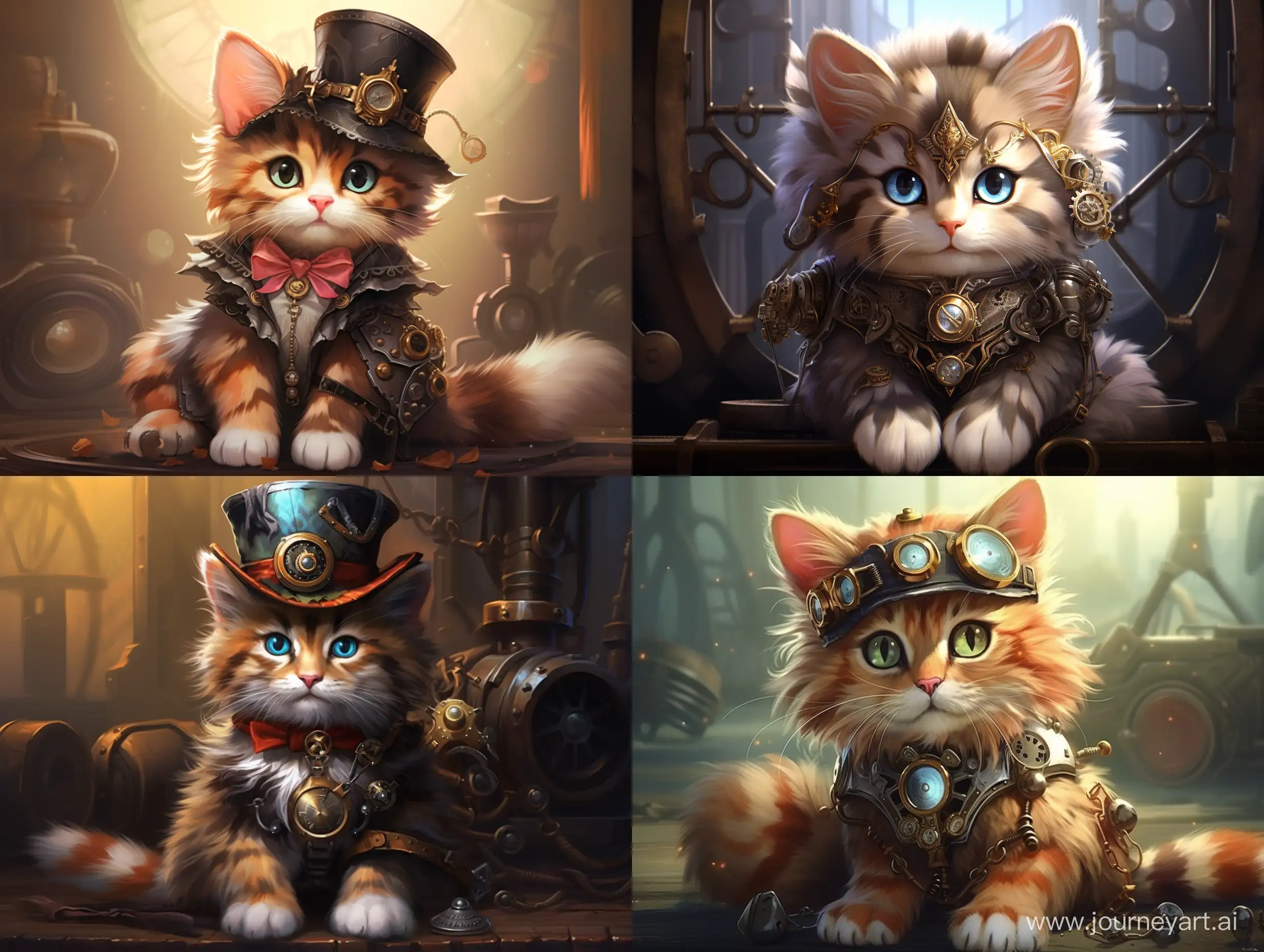 Adorable-Steampunk-Kitty-Fluffy-Feline-Fantasy-Art