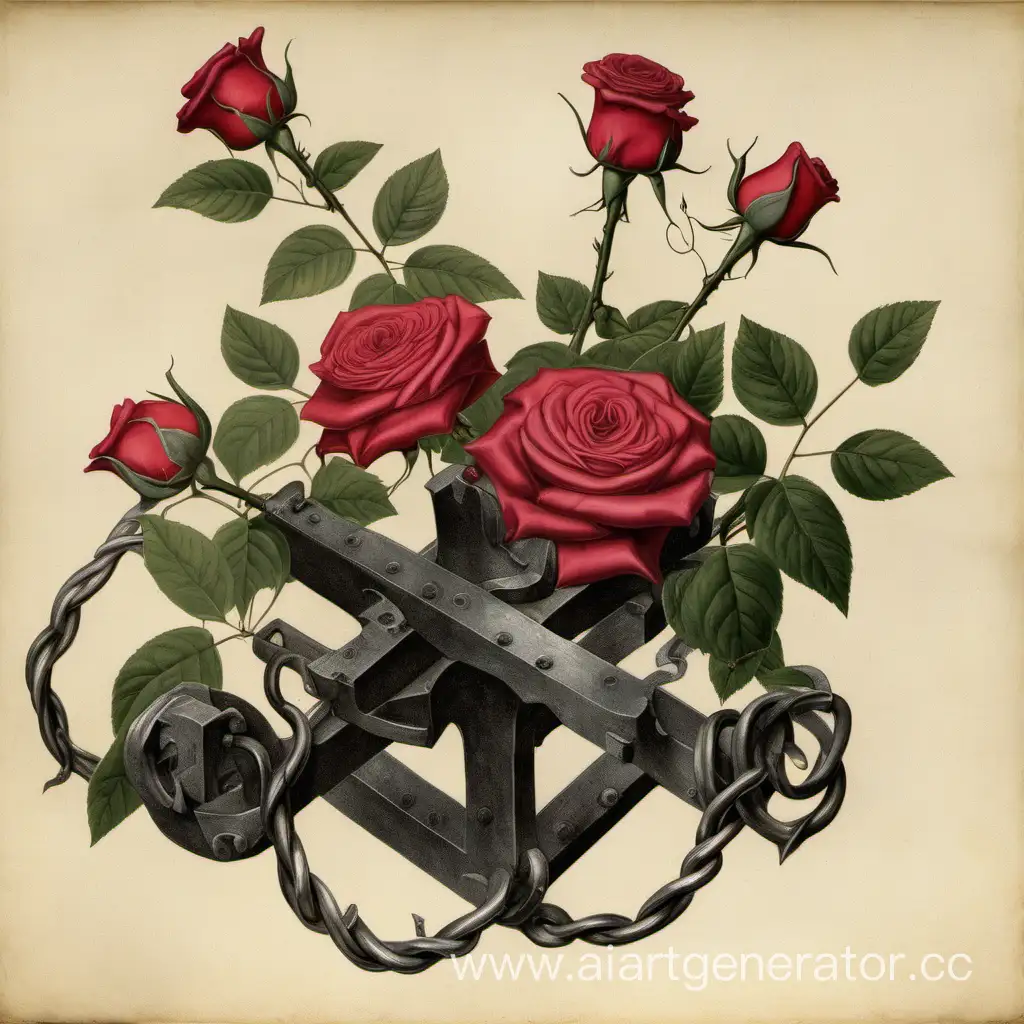 Rustic-Anvil-Enveloped-by-Delicate-Vine-Roses