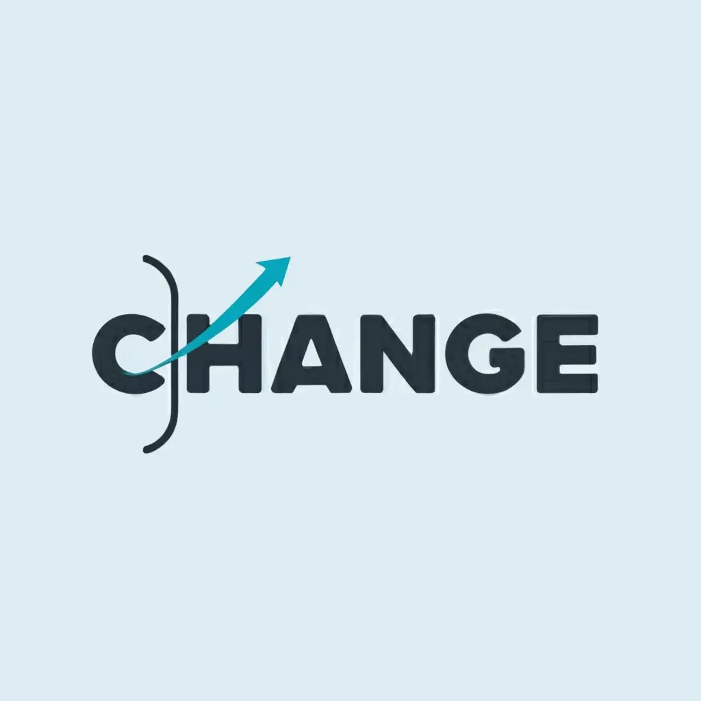 a logo design,with the text "Change", main symbol:CHANGING direction movement,Moderate,be used in Nonprofit industry,fun background