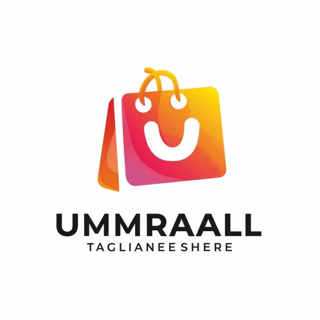 a logo design,with the text "UMARMALL", main symbol:Shopping card,Moderate,be used in Retail industry,clear background