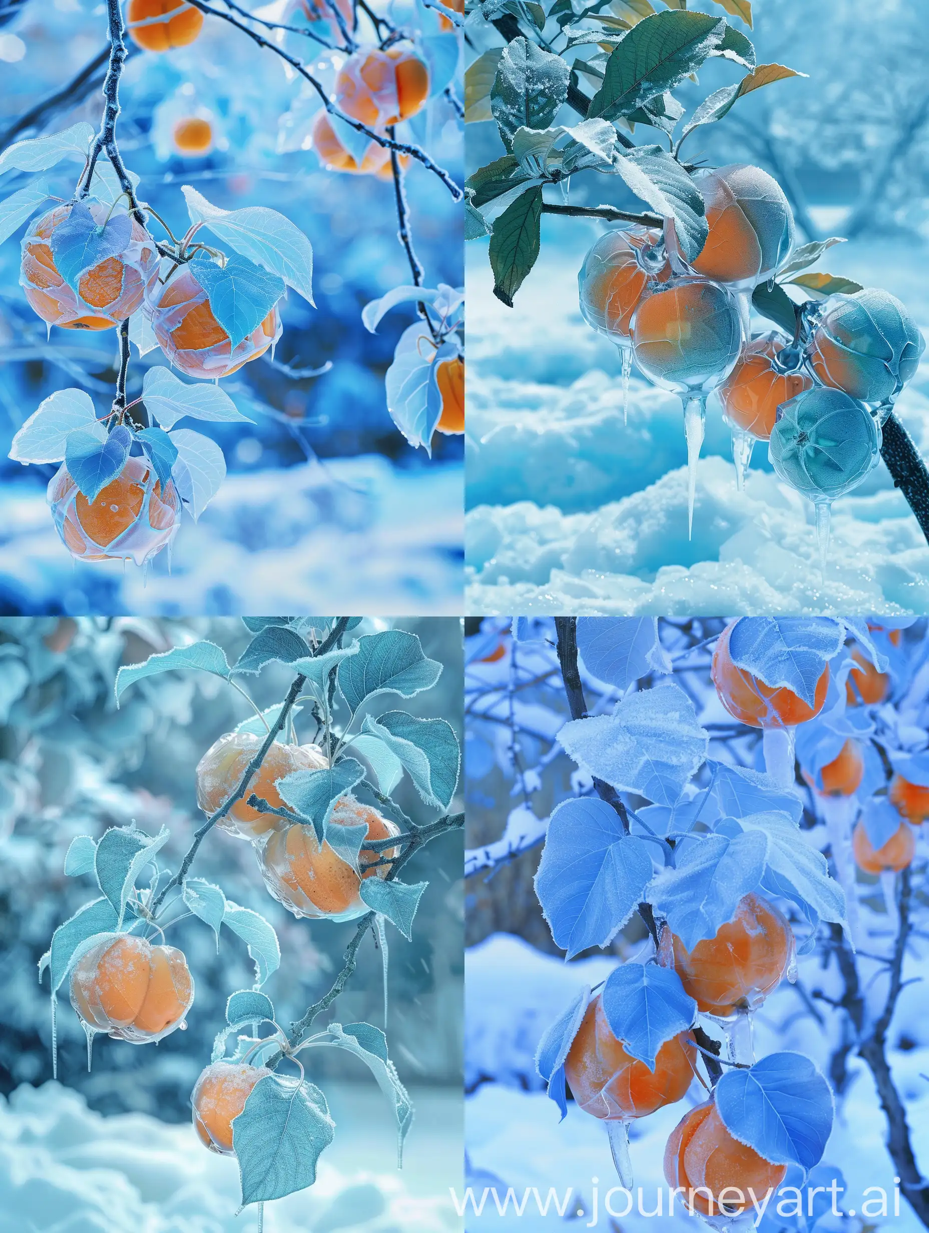 Winter-Scene-with-Frozen-Persimmons-Hanging-on-Tree