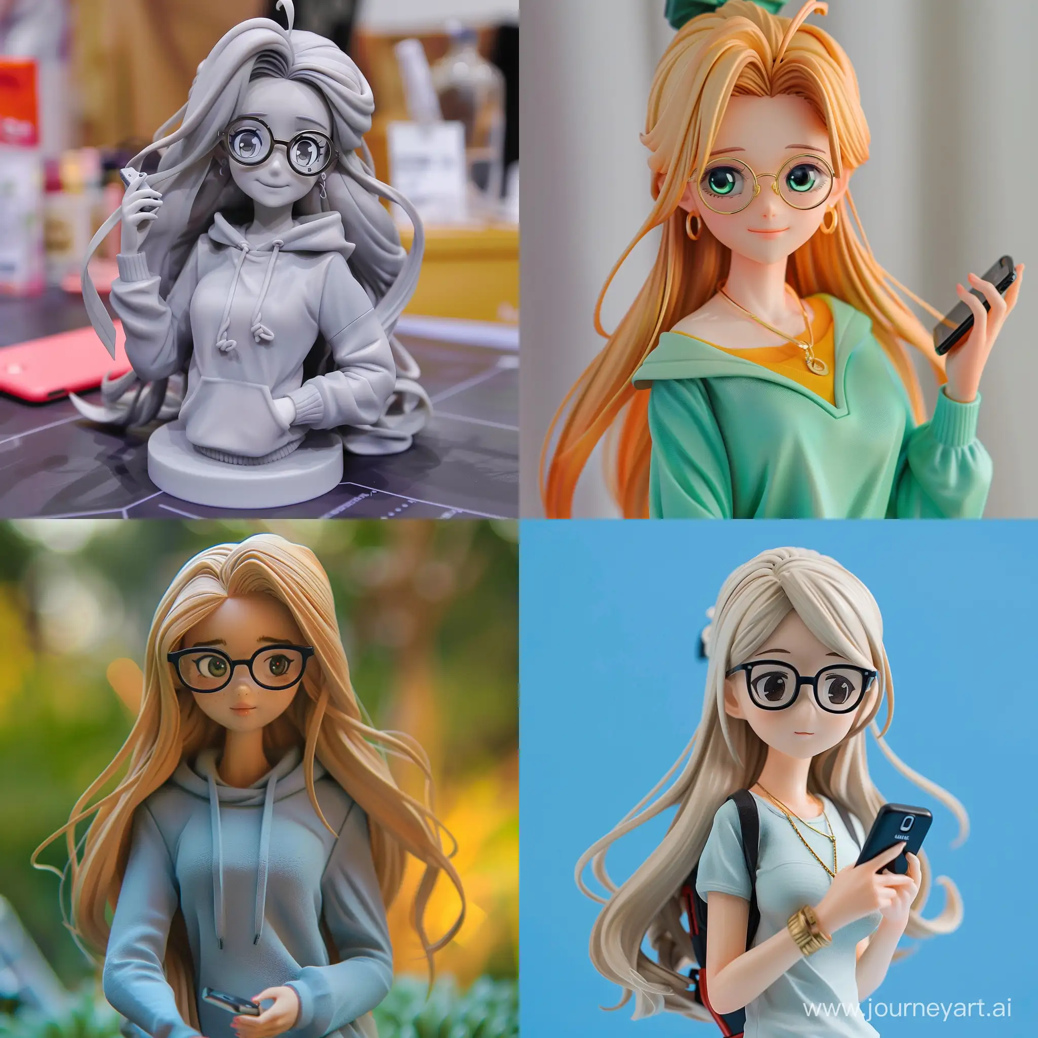 Disney-Style-Girl-with-Long-Light-Hair-Wearing-Glasses-and-Using-Phone