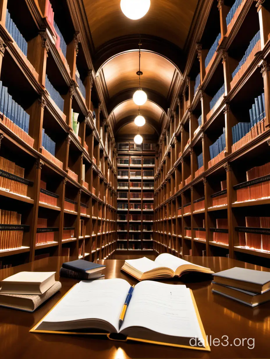 Una imagen de una biblioteca o estudio con libros abiertos y notas, simbolizando la profundidad y el análisis crítico requeridos en el método del caso