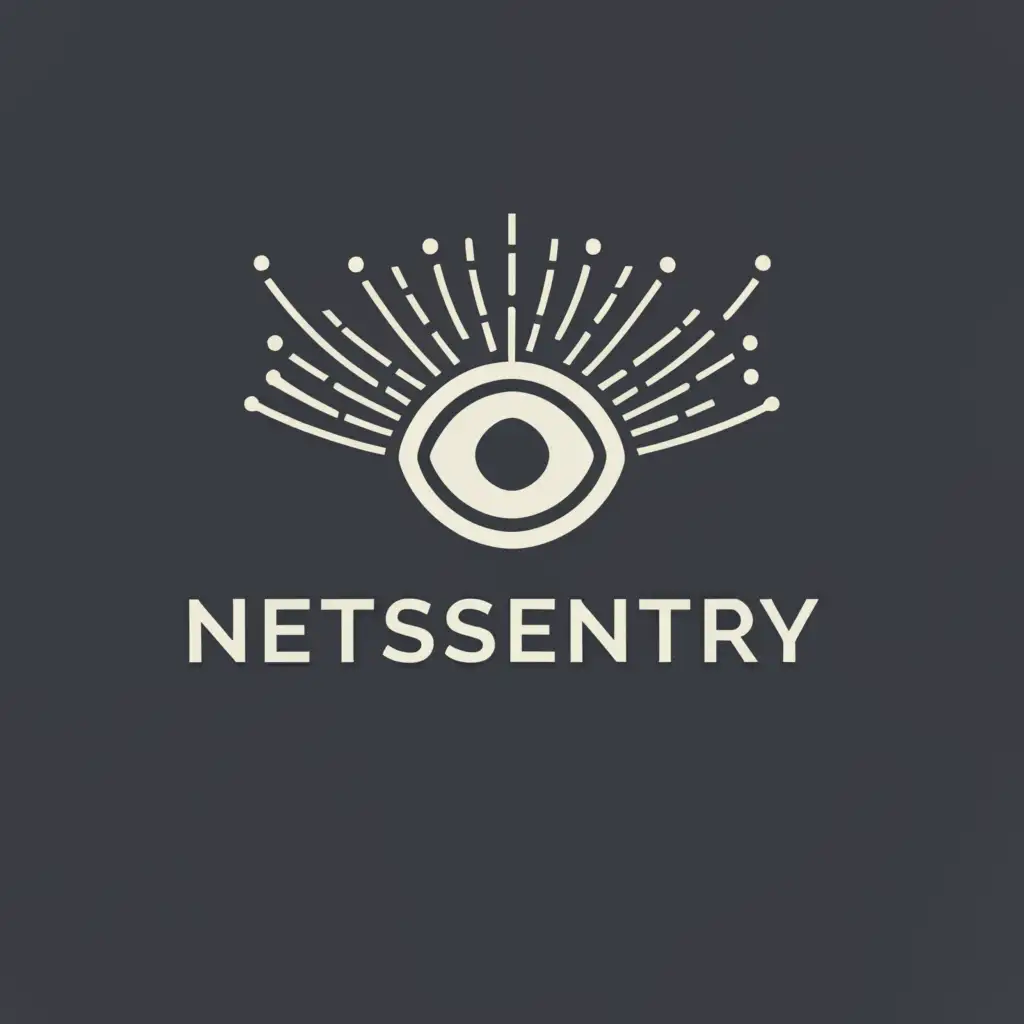 a logo design,with the text "NetSentry", main symbol:all seeing Eye,Moderate,clear background