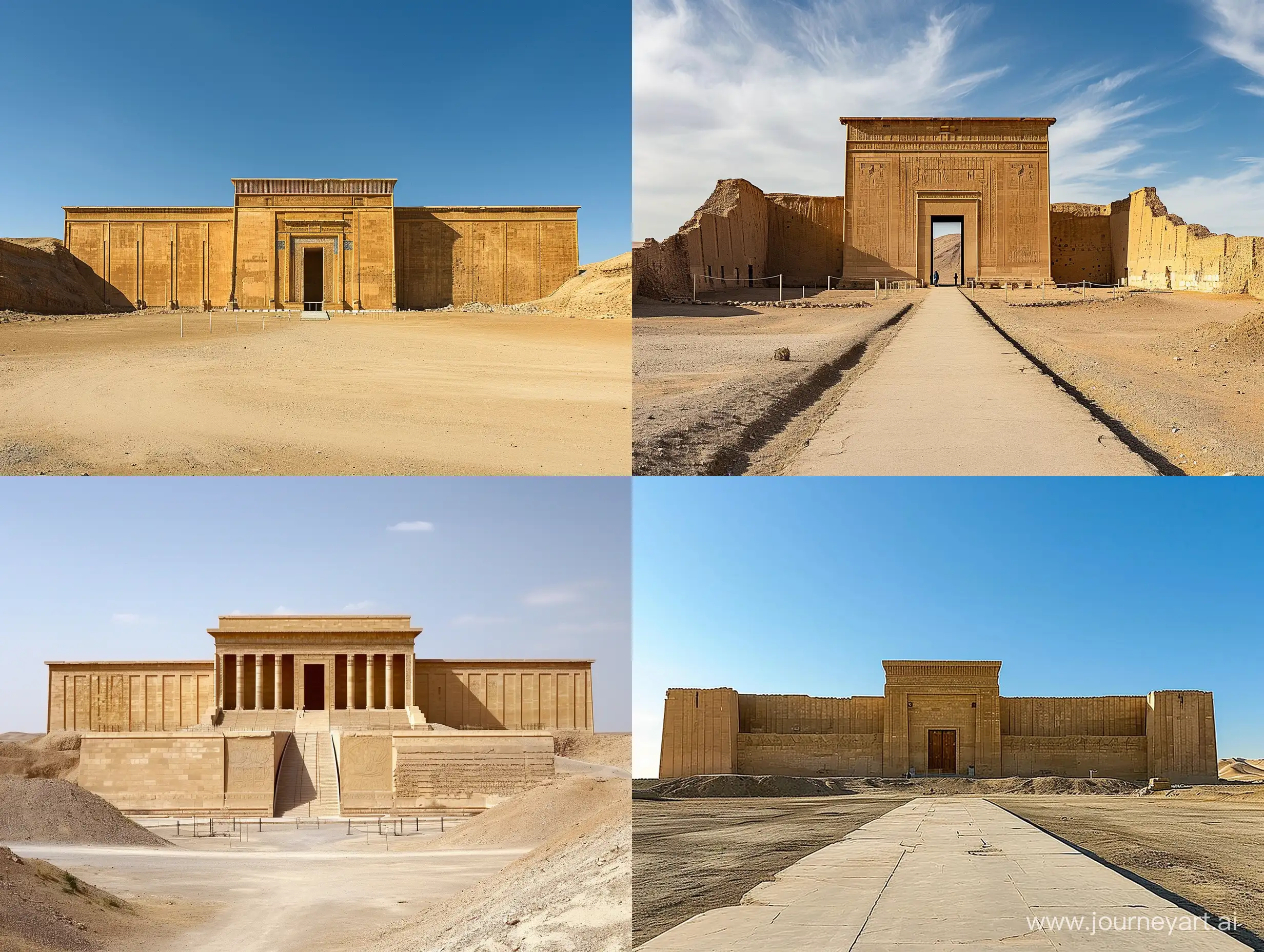 A great palace of the Achaemenid civilization in the desert From the front view