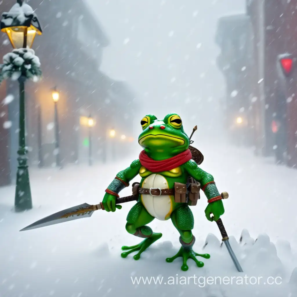 Frog-Warrior-Journeying-Through-the-Blizzard