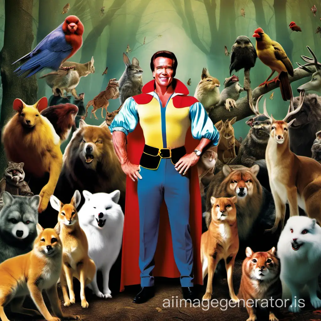 Arnold-Schwarzenegger-as-Snow-White-Enchanting-Forest-Encounter