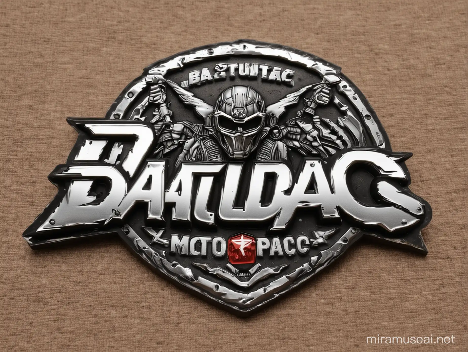 BATUPAC name. Logo racing moto gp racer BATUPAC metal