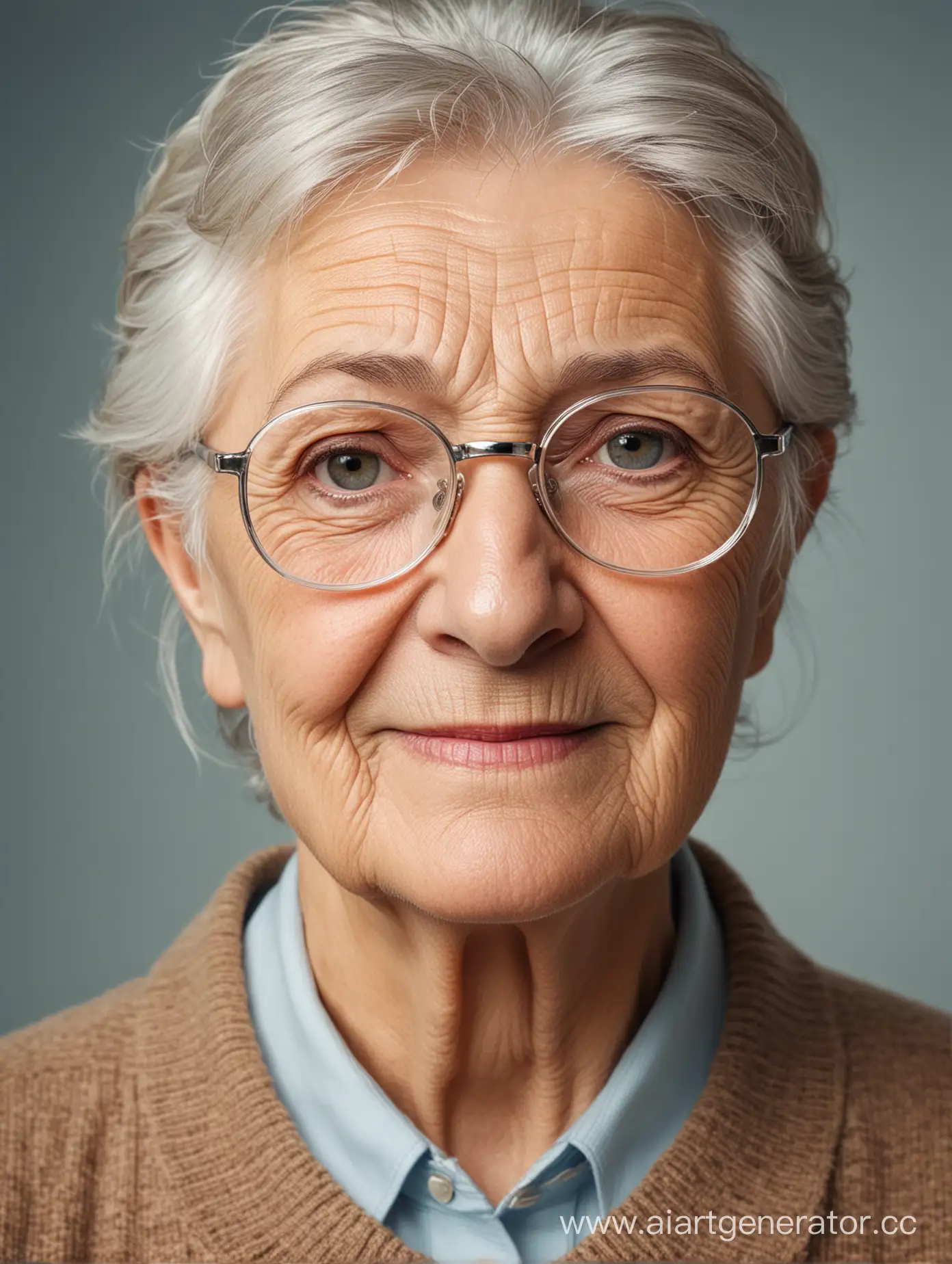 Портрет пожилого человека в очках

