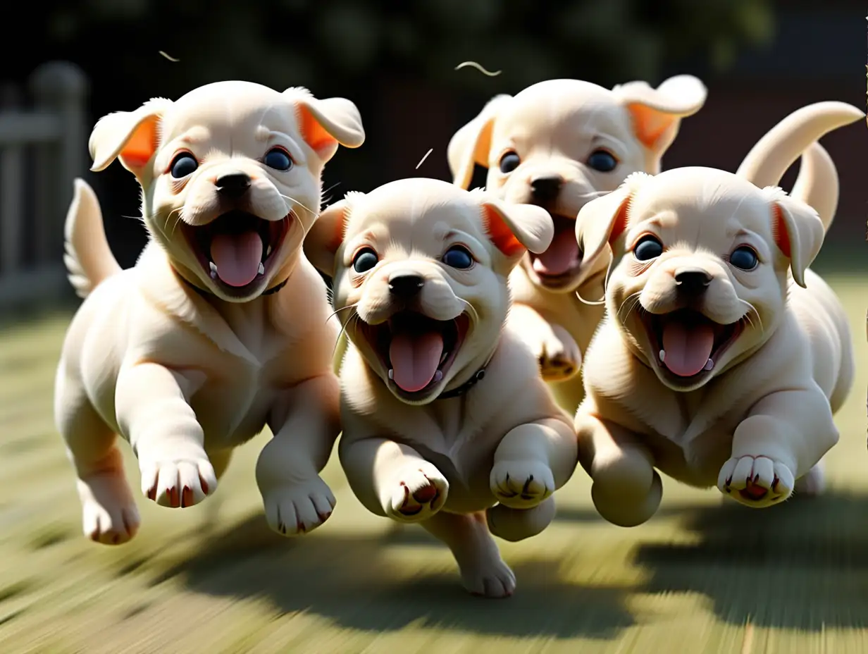 Energetic Puppies in Playful Motion