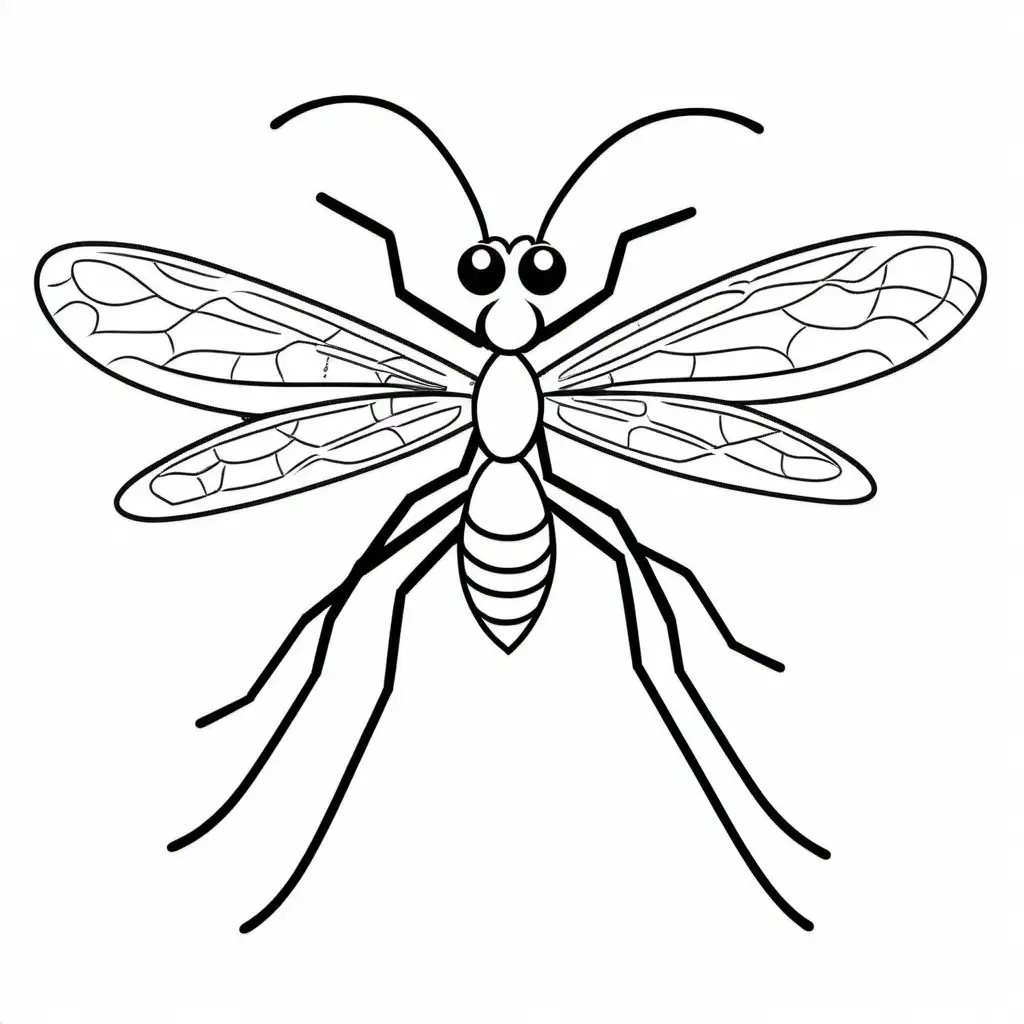 Dengue-Mosquito-Coloring-Page-for-Kids-Simplified-Line-Art-on-White-Background