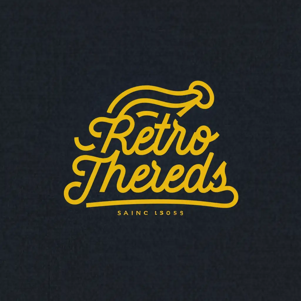 a logo design,with the text "Retro Threads", main symbol: a thread,Moderate,be used in Sports Fitness industry,clear background