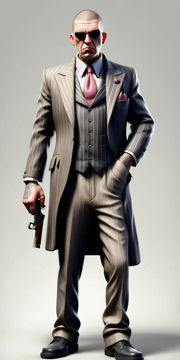 united kingdom gangster full body with a clear background