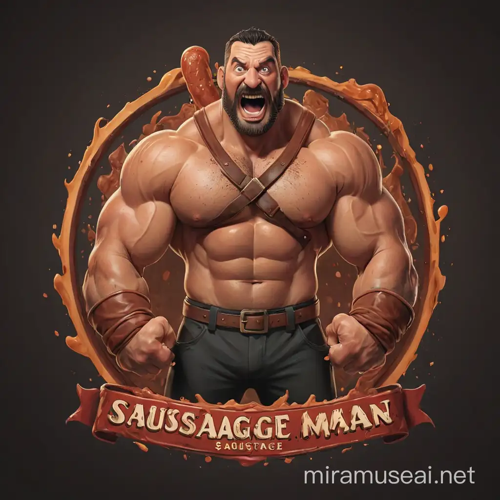Brutal Sausage Man Logo Design for a Bold and Impactful Branding