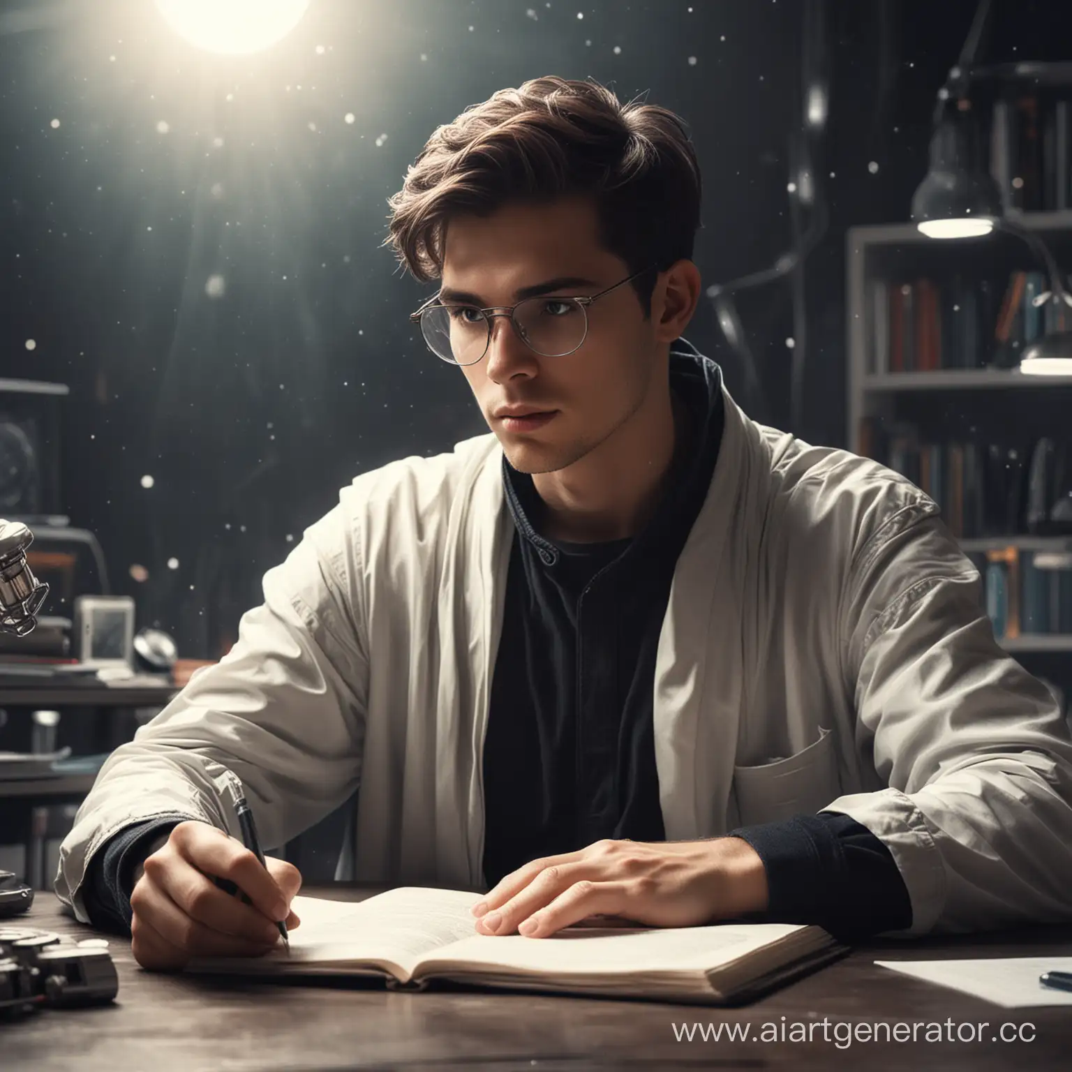 Young-Man-Writing-Science-Fiction-Inspired-Literature