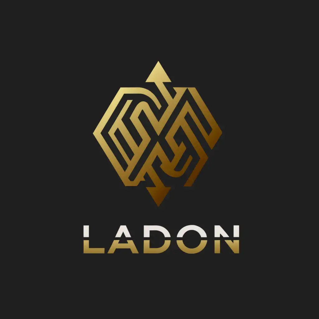 a logo design,with the text "LADON", main symbol:LADON brand logo silver gold green red powerful brand unique admirable rememberable,Moderate,be used in Finance industry,clear background