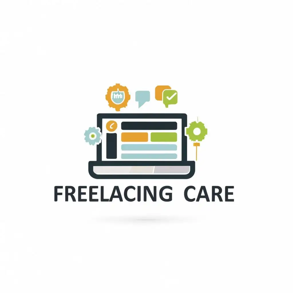 logo, a course, with the text "freelancing care", your private coaching center typography, be used in Education industry