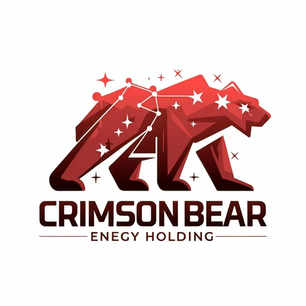 logo, a red bear, constellation, Dallas, with the text "Crimson Bear Energy Holding", typography, be used in Oil and Gas industry