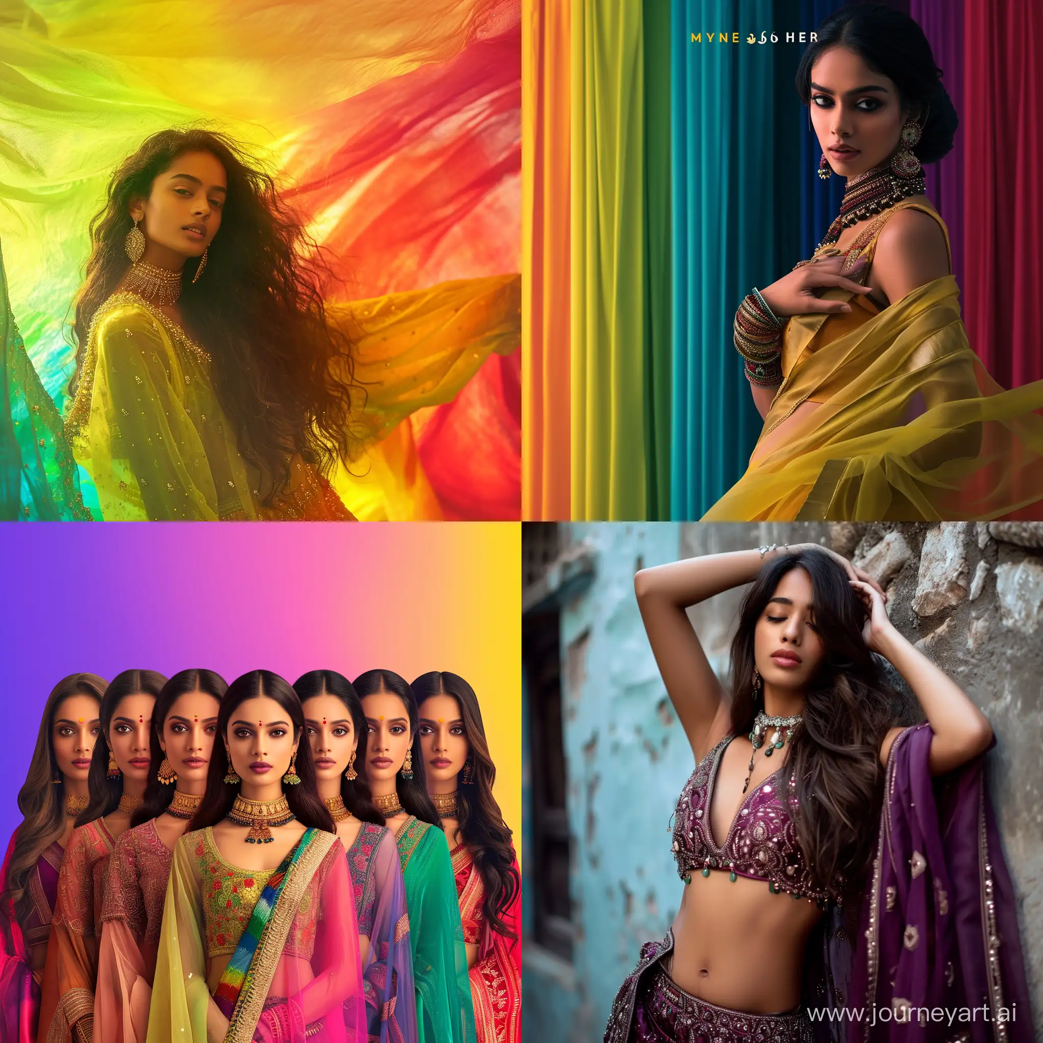 Create banner myntra for the many shades of her