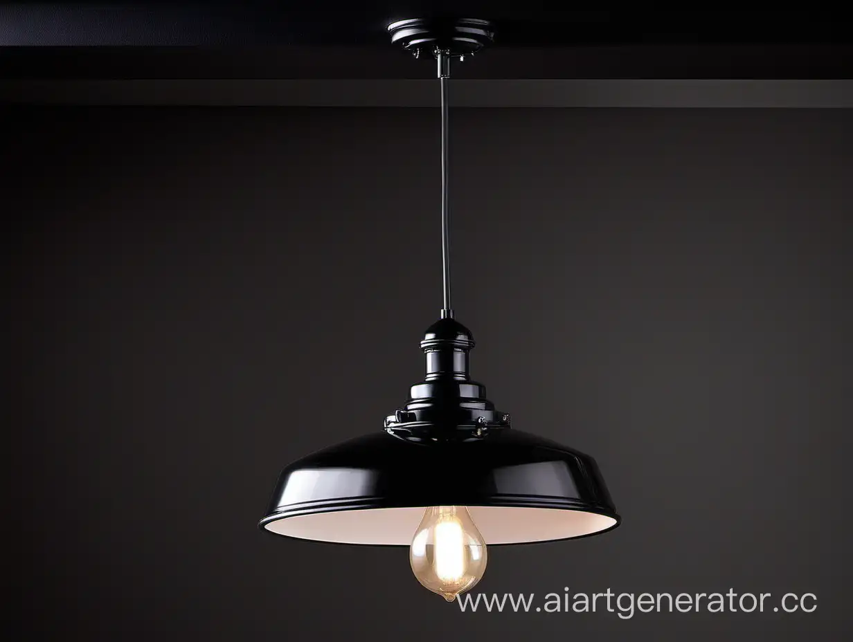 Лампа атмосферная черная потолочная в стиле лофт