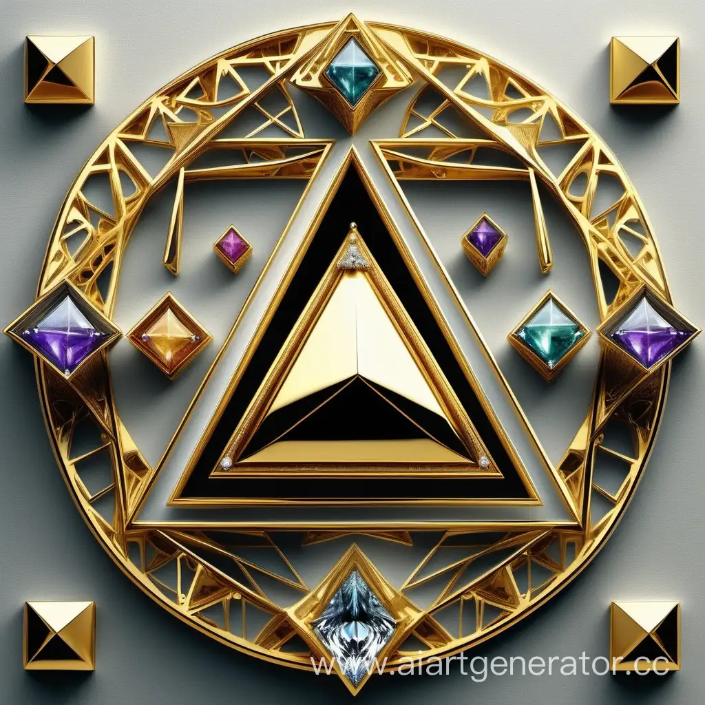 Perfectly-Proportioned-Golden-Triangle-Surrounded-by-Fractals-and-Precious-Stones