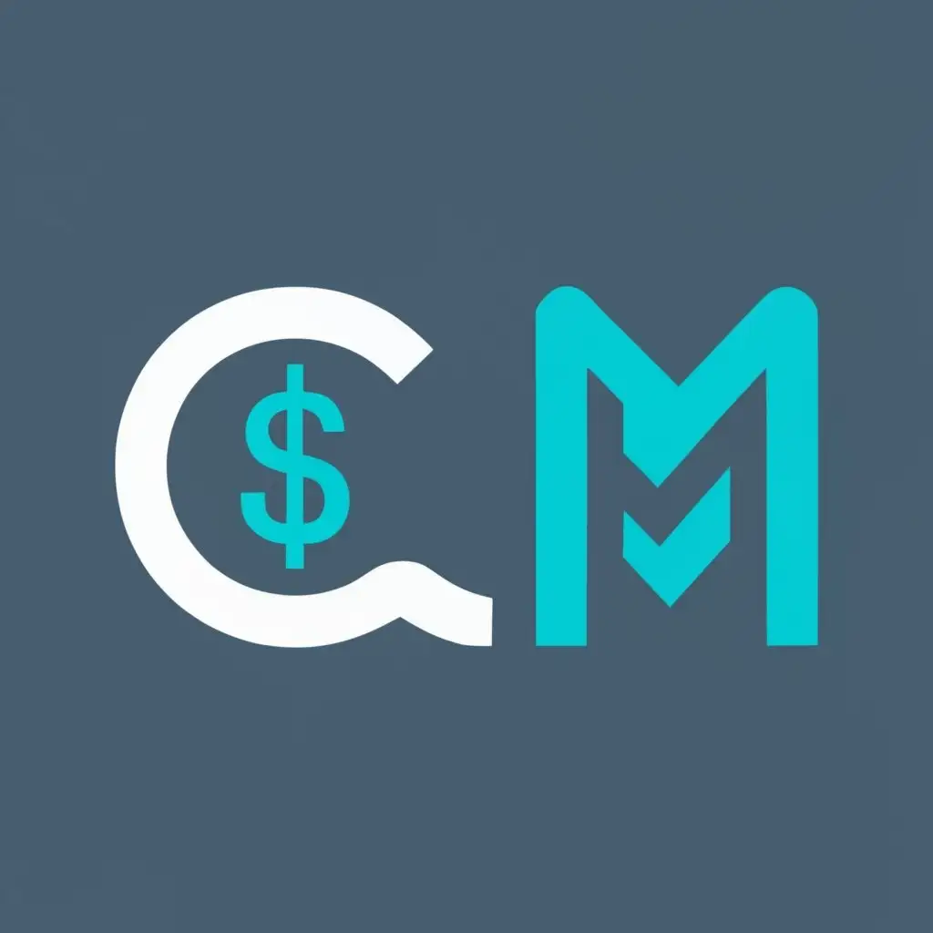 logo, dollar sign and a clip, with the text "cm", typography, be used in Finance industry