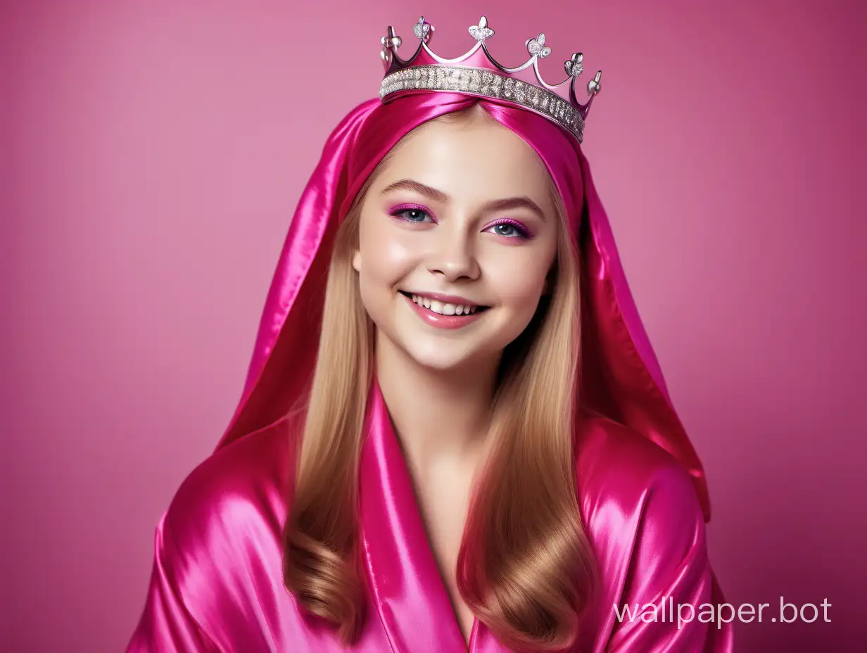 Glamourous-Portrait-of-Queen-Yulia-Lipnitskaya-in-Luxurious-Pink-Silk-Robe