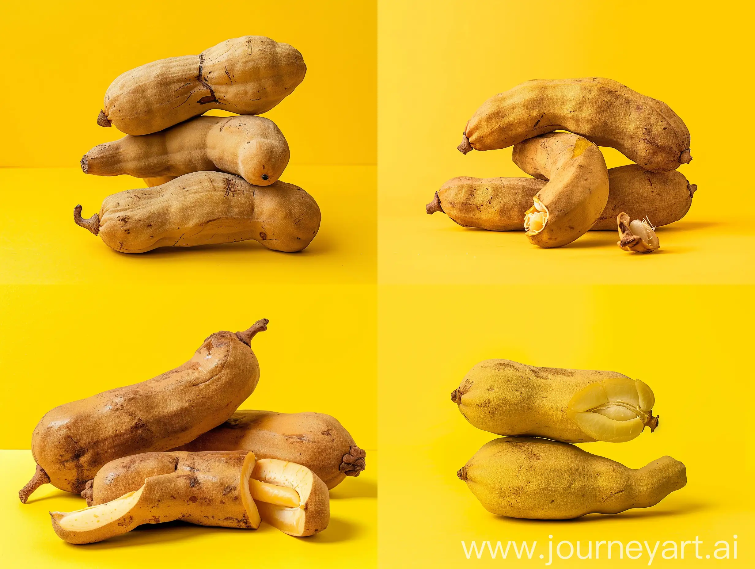 Studio photography with bright yellow background of tamarind