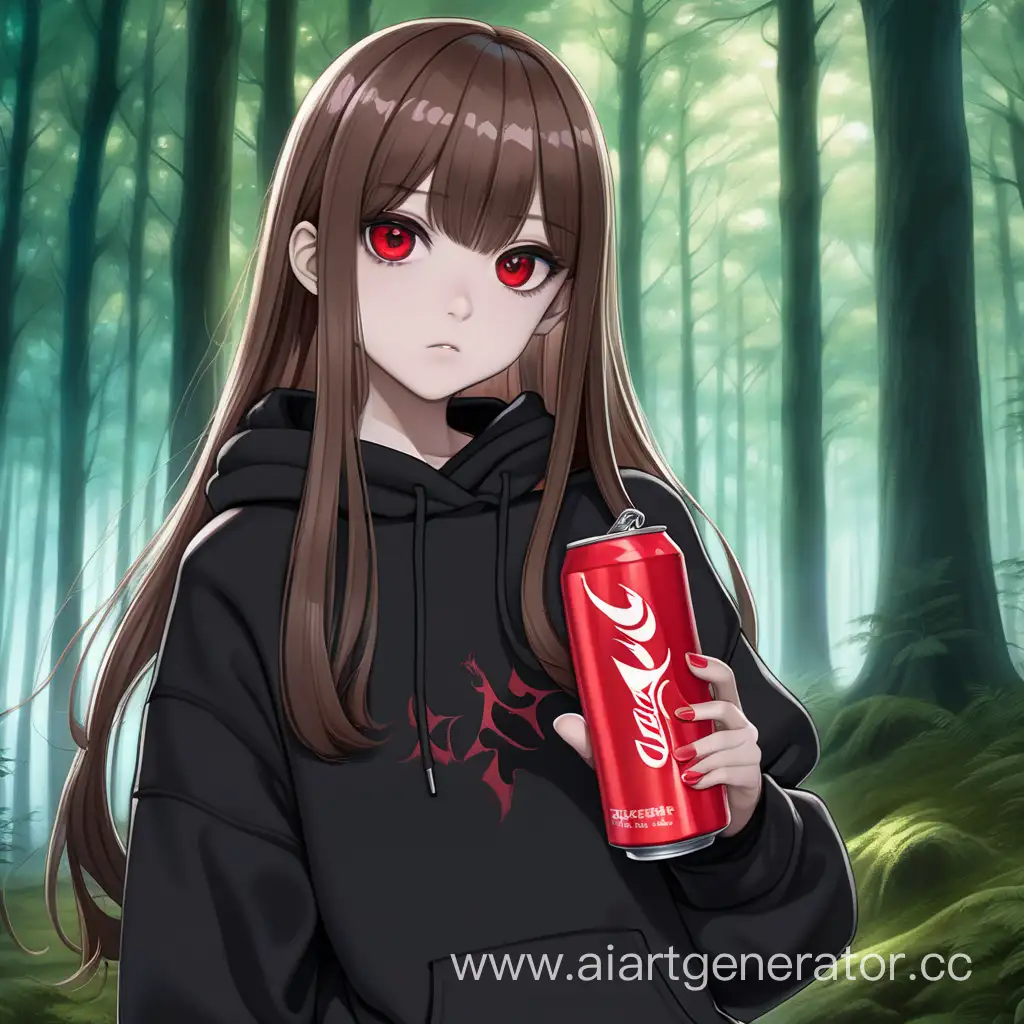 Anime-Style-Girl-with-Energy-Drink-in-Forest-Setting