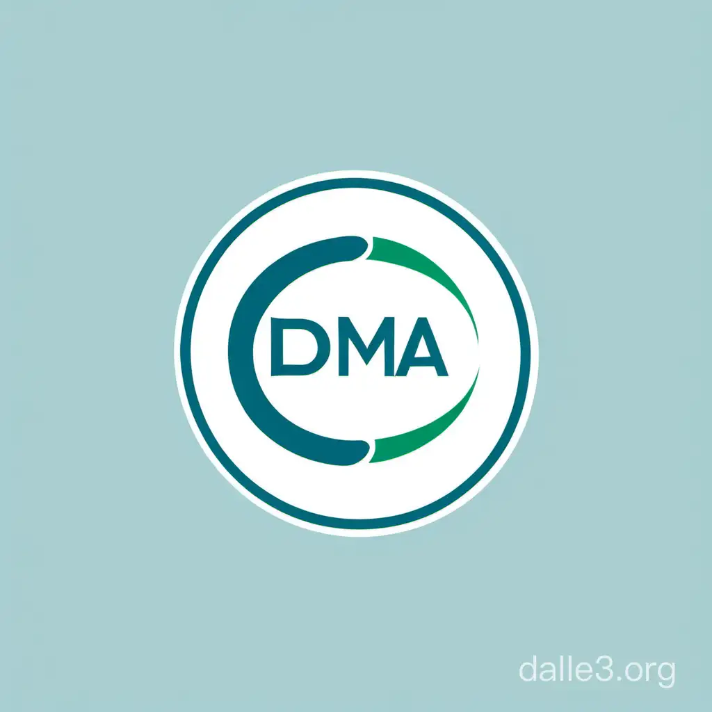 Develop a clean and modern circular logo for a pharmaceutical company named 'SDMA.' The logo should embody professionalism, trust, and modernity. Ensure the acronym 'SDMA' is prominently featured and easily recognizable within the design. Emphasize simplicity and clarity to enhance brand recognition and memorability