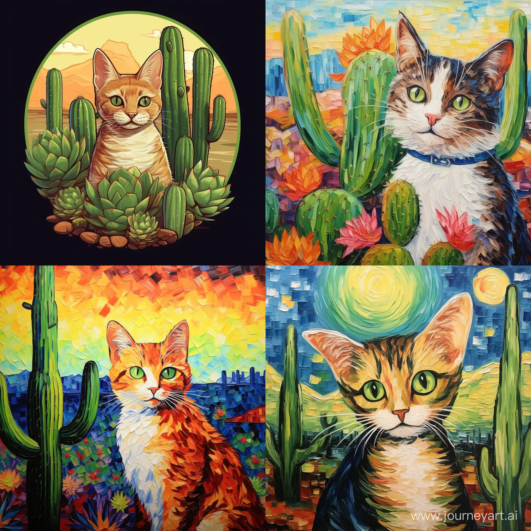 Joyful-Cat-Eating-Cactus-in-Van-Gogh-Anime-Style