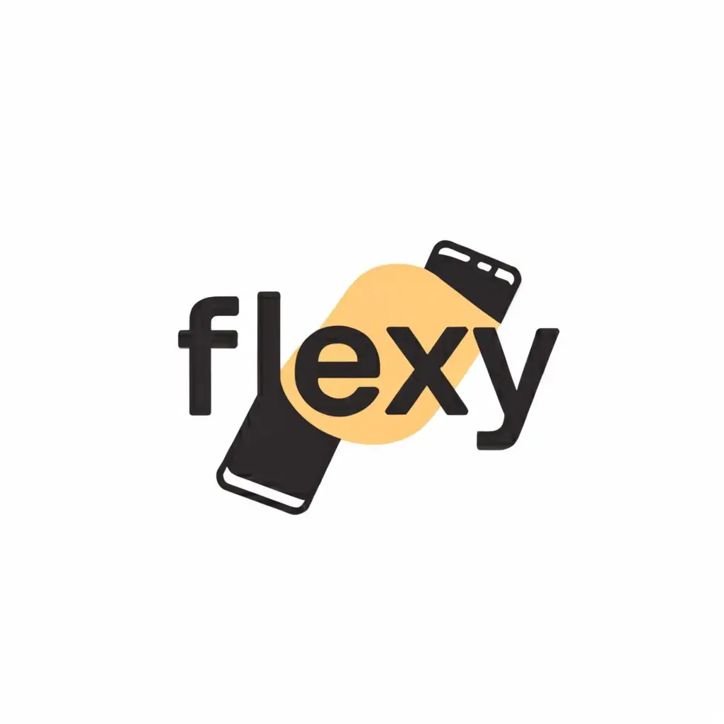 a logo design,with the text "Flexy", main symbol:Phone,Minimalistic,clear background