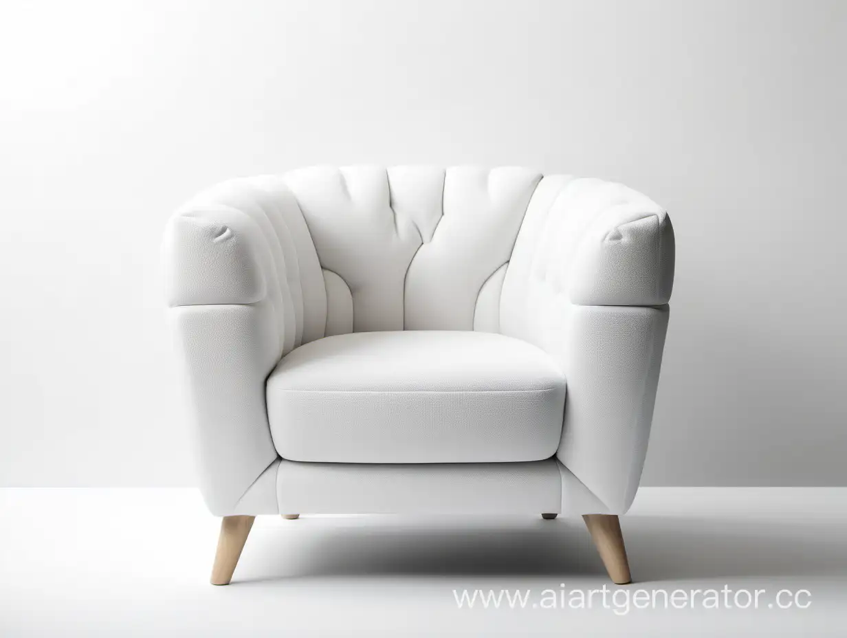 современное мягкое кресло на белом фоне