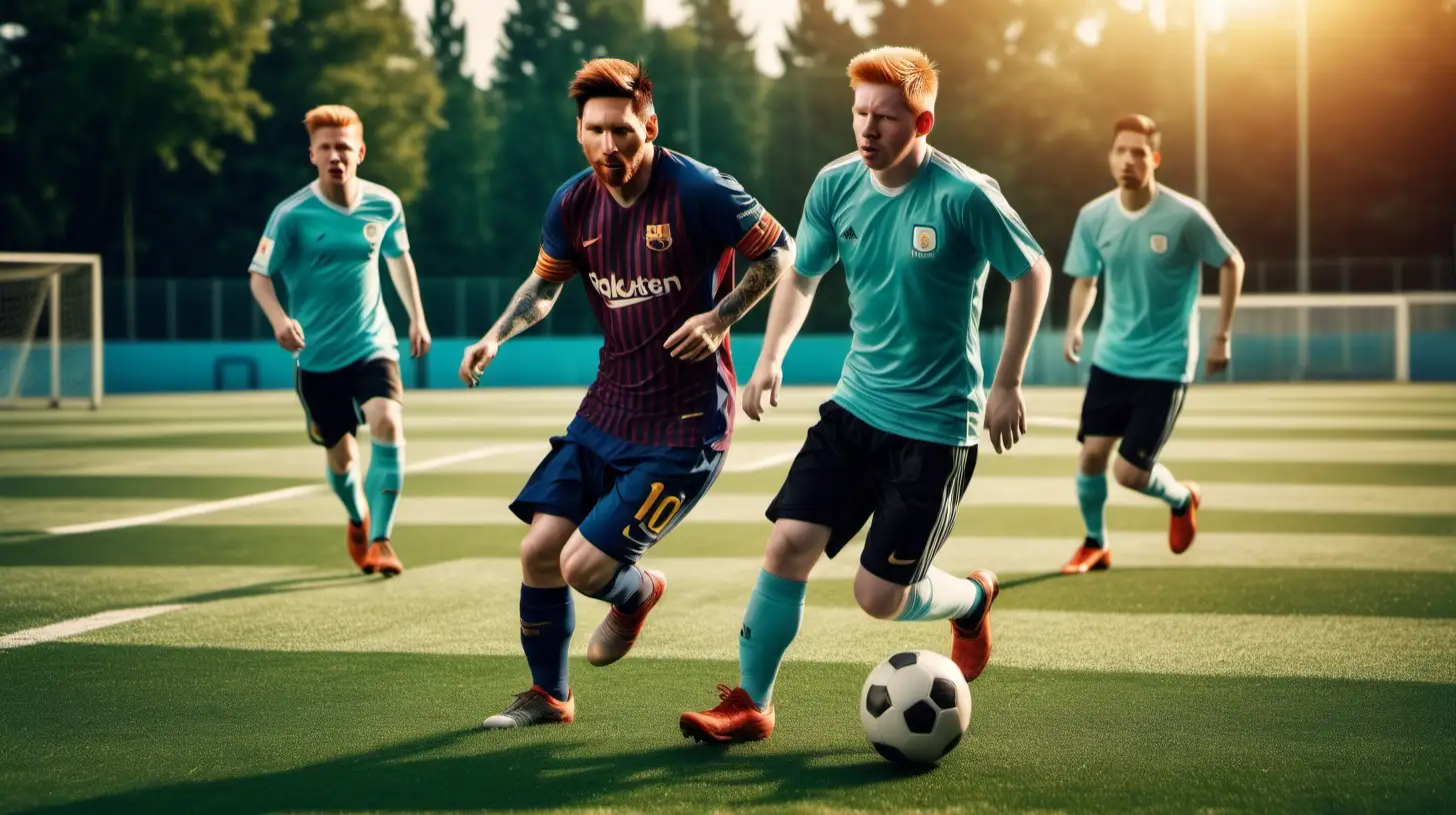 Lionel Messi and Kevin De Bruyne Playing Football in Sunny 4K UltraHigh Definition